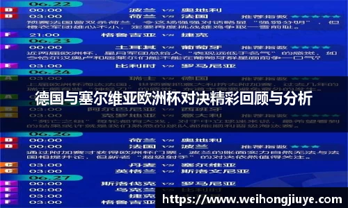 德国与塞尔维亚欧洲杯对决精彩回顾与分析